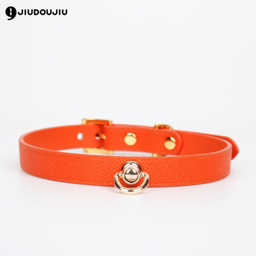 Cowhide Collar Choker Orange